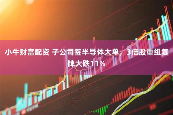 小牛财富配资 子公司签半导体大单，3倍股重组复牌大跌11%